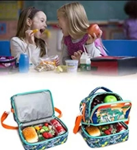 Real pic shared Mermaid n dino premium quality lunch bags with sling n 2 compartments