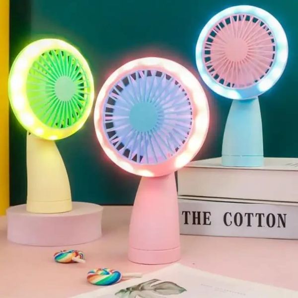 Hand fan with light Usb charging Color random only