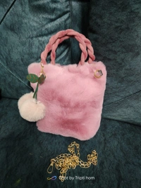 Homeoculture Premium quality fur purse with sling chains Real pic shared Over 10 colors available