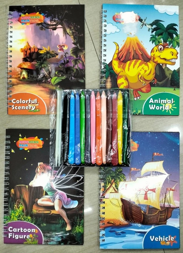 New coloring kit With 4 books n colors