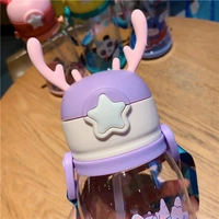 Homeoculture 580ml Water Bottle Shaker Cute Unicorn Plastic Water Cup Portable Bottle with Shoulder Strap*Color random only