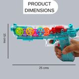 3D Transparent Gun Toy for Kids with Multi Musical Blaster with Moving Gears Concept Gun Toys with Colourful Flashing Light, Music Toy for Boys Girls Kids, Great Birthday Gift
