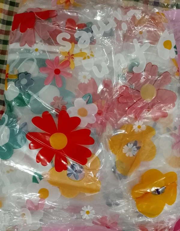 2 Wheeler Rain Cover (Transparent & Flower Print )