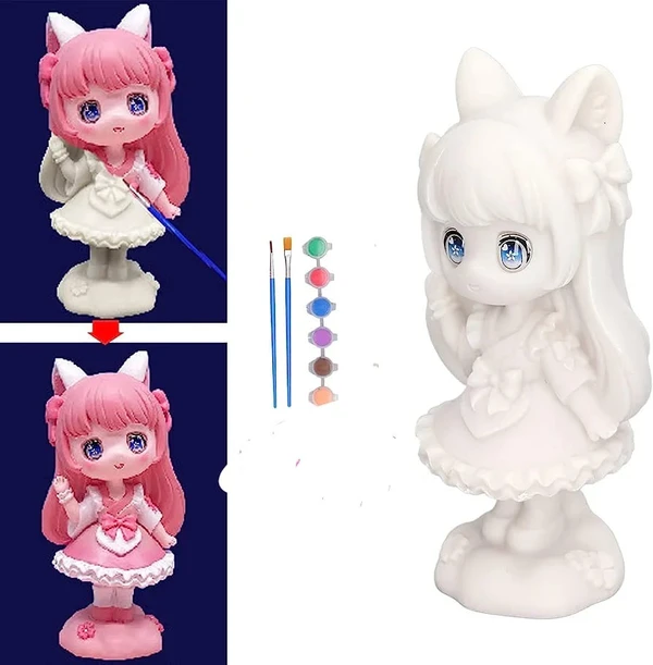 Homeoculture New diy doll coloring kit with colors, brush and stones