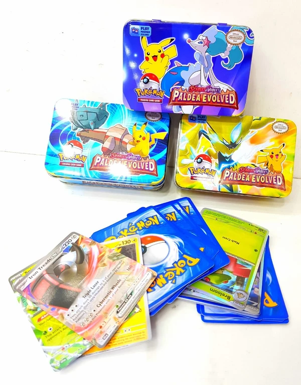 Pokemon Cards pack of 43 in a metal box Color random only