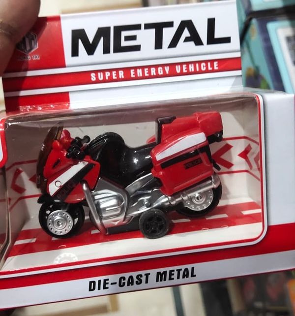 Imported Stuff Metal Die cast Pull Back Model COP Motorbike, Metal Diecast Toy Vehicle Bike/B’Day Return Gift