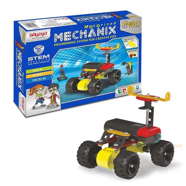 MECHANIX DIY Stem and Steam Education Metal Construction Set (Motors & Gears) for Boys & Girls (Robotix - 0, Multicolour)