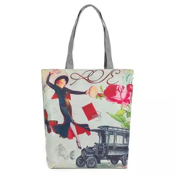 Polyester printed shopping and travelling bags 37*35 cms