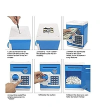 Homeoculture Money Safe ATM Kids Piggy Savings Bank with Electronic Lock Piggy Bank ATM with Password, Cartoon Piggy Bank for Kids, Children (Multicolor)