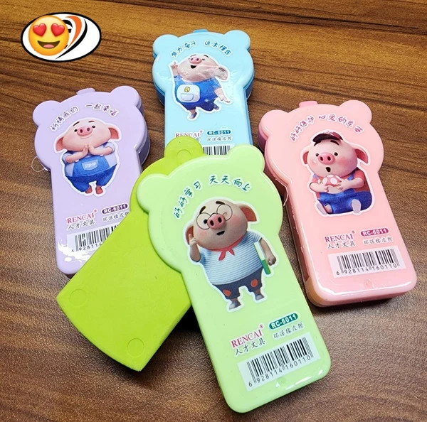 Cute Pig Foldable Eraser Color random only