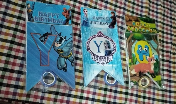 Homeoculture New happy birthday banner in paper 3 themes available Frozen Superhero Animal