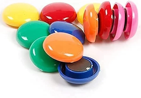 Colourful Magnet Buttons for Fridge/Magnetic Whiteboard/Stick Notes, Photos, Charts and More - Multicolor (10)
