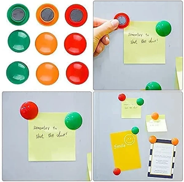 Colourful Magnet Buttons for Fridge/Magnetic Whiteboard/Stick Notes, Photos, Charts and More - Multicolor (10)