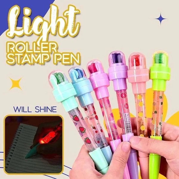 Homeoculture 5 in 1 bubble pen  FlatStamp/Roller Stamp/Bubble/Ball Point/Lighting Feature Pens for Kids