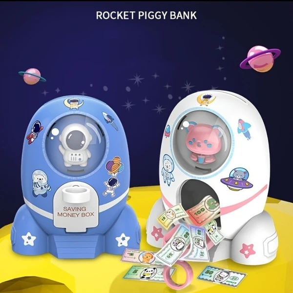 Homeoculture New arrival Space rocket manual piggy bank