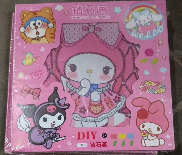 Homeoculture Children'S Handmade Diy Diamond Drawing Framed Cartoon Girl Toy Sticker Material Package