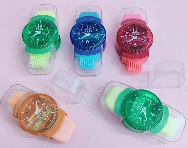 3 in 1 watch sharpener eraser Colour random only