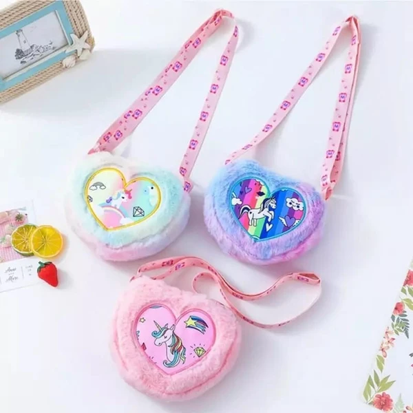 Cute unicorn heart shaped fur slings