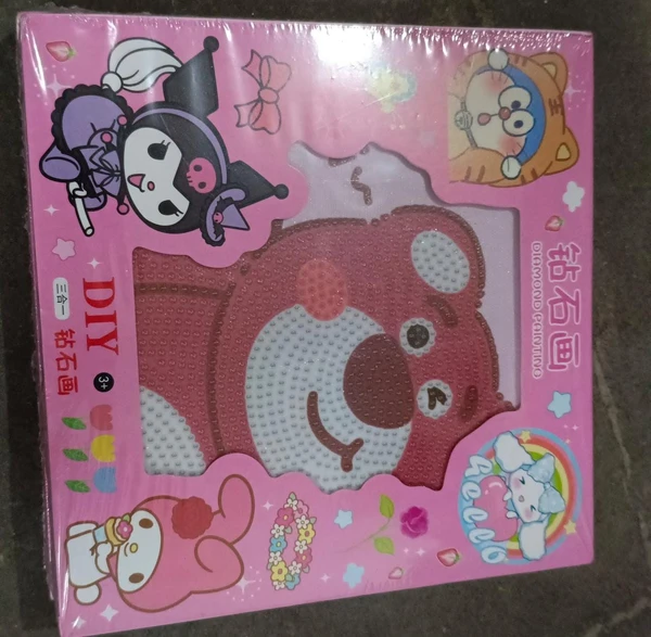 Children'S Handmade Diy Diamond Drawing Framed Cartoon Girl Toy Sticker Material Package