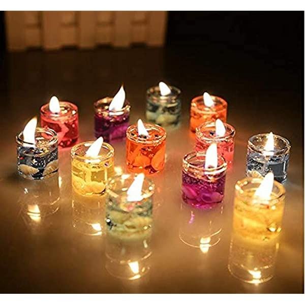 Homeoculture Mini gel glass candle Size 1 inch approx 6pcs