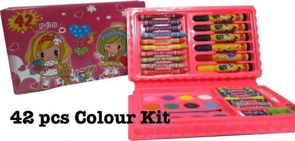 Homeoculture 42 Pcs Color Set For Kids Color Pencil, Crayons, Water Color, Sketch Pens