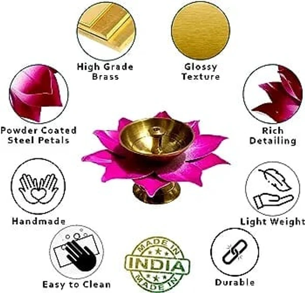 Colored metal diya box of 6 pcs