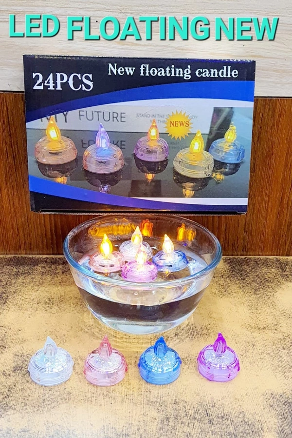Homeoculture New crystal look led floating candles pack of 12