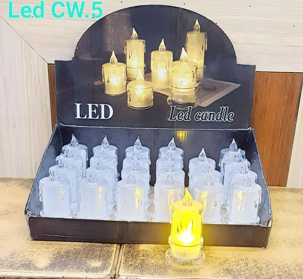 Homeoculture Crystal look melted wax effect led candle with attached stand On and off button 12pcs