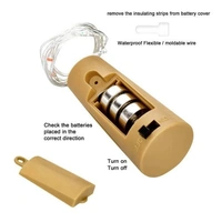 Homeoculture 20 LED Warm White Cork Light Copper Wire String Lights, 2M Battery Operated Wine Bottle Fairy lights  Pack of 2