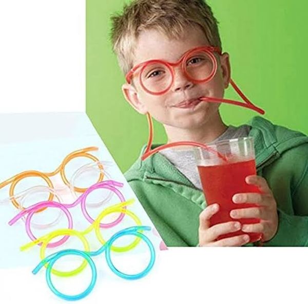 Crazy glasses with straw