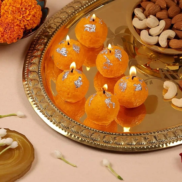 Set of 4 laddu candles Made of soy wax Box packing as shown