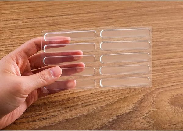 Silicon Bumper Clear Strip for Door, Cabinet, Chair,Glass Top Anti Slip Pads,Self Adhesive Backing Bumpers (10)