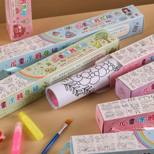 Homeoculture Coloring mat roll for kids 30*220 cms Only girl or boy choice possible Character random only