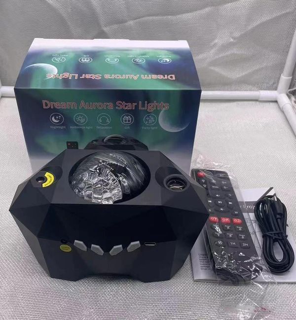Aurora Projector, Star Projector for Bedroom, Night Light Projector with Music Bluetooth Speaker, Brightness Speed Adjustable Galaxy