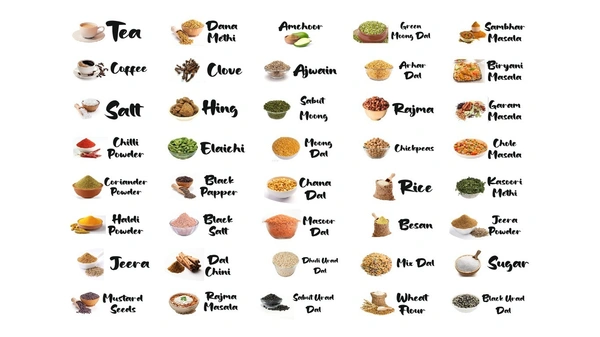 🛒 Kitchen Organizer Sticker 40 aprox sticker in each sheet  ✅ – Keep your kitchen neat & labeled!  ( packs of 10 sheets )