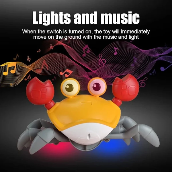 Homeoculture Crawling Crab Baby Musical Kids Toy with LED Lights & Rechargeable Battery with USB Cable | Interactive Early Learning Toys for Kids & Toddlers  with sensors