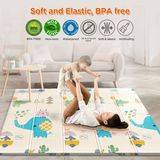 Anti-skid Thicken Foldable Foam Baby Play Mat Early Learning Cognitive Playmat For Large Mats Double Side Soft Baby Play Crawl Floor Mat Waterproof Portable Outdoor/Indoor Use (Multicolor)Size 4*6 feet
