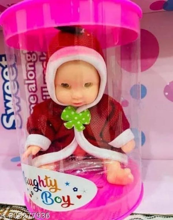 Cute doll toy in transparent box packing Color random only