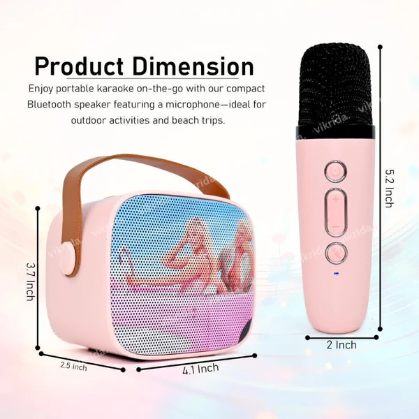 Homeoculture Hottest Selling Karaoke Mic With Bluetooth Speaker RANDOM DESIGN