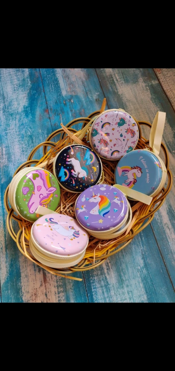 Homeoculture Round tin coin pouches for kids