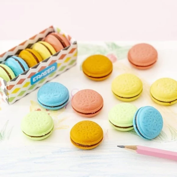 Homeoculture Macaroon erasers pack of 5