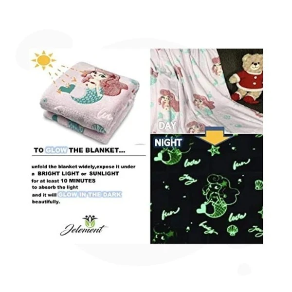 Homeoculture Glow in the dark blanket restocked in smaller, single size 182*121 cms Newest theme mermaid n astronaut available