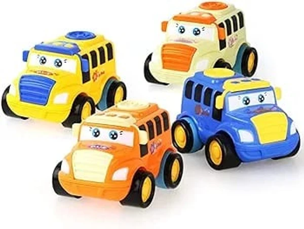 Homeoculture Cute Friction Powered Friction Push & Go Front & Back Motion Vehicles Cartoon Cute Bus Toys Play Set for kids