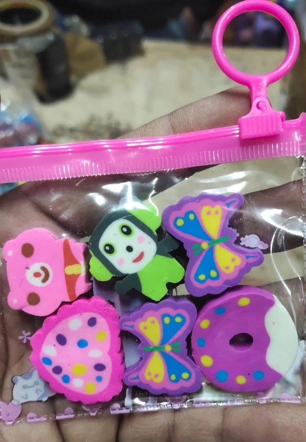 Homeoculture Cute mini erasers in pouch packing