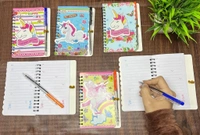 Unicorn A6 size spiral diary with pen