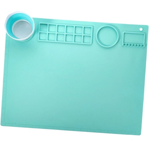 Silicon paint mat with double cup