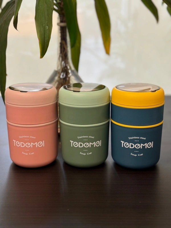 Tedemei Double Partition Leakproof Soup Bowl – 2-in-1 Hot Pot & Food Container for Office & Travel