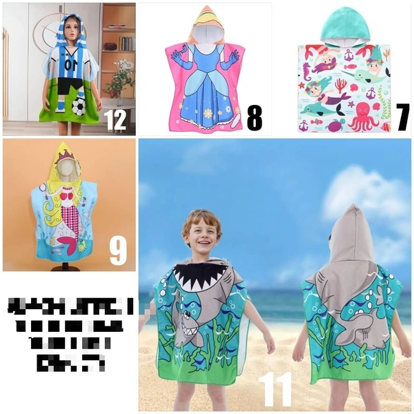 Kids Bathrobes  ( 88 x 60 cm). Age group  3 to 6/7. Pls dont compare with less price as quality is different. Only girl or boy choice possible  Character random