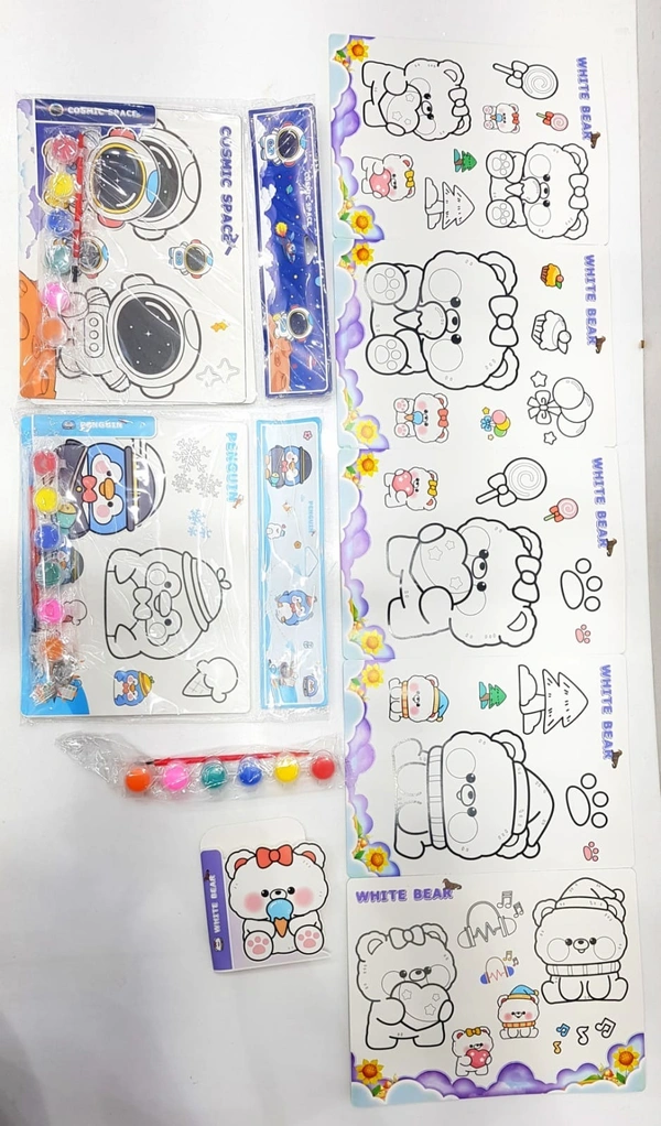 New diy coloring book with sticker n colors