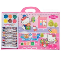 New coloring books with water color, crayons and brush